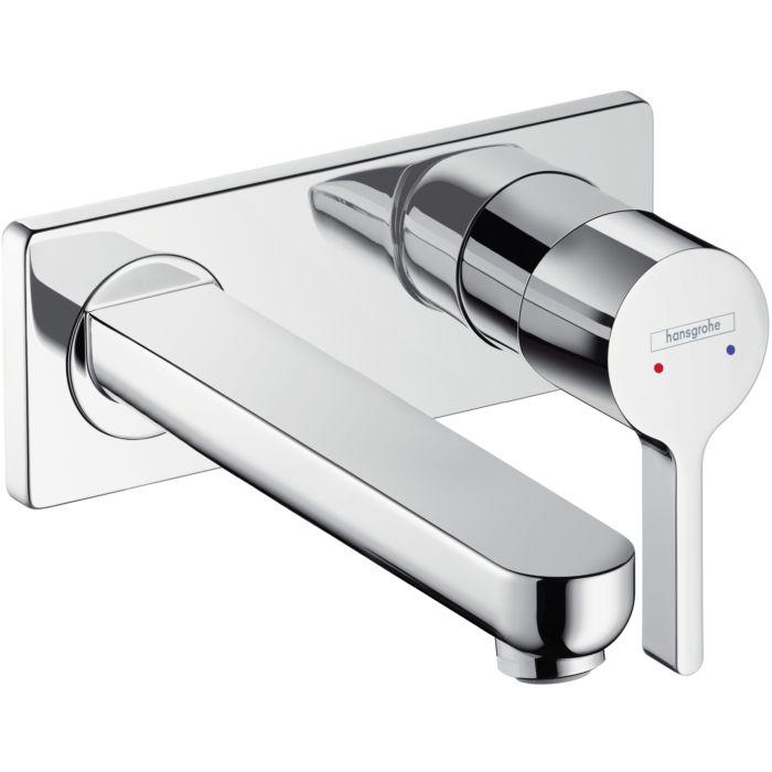 hansgrohe Metris S Waschtisch Wandarmatur 31163000 Unterputz Waschtisch Armatur, Auslauf 225mm, chrom