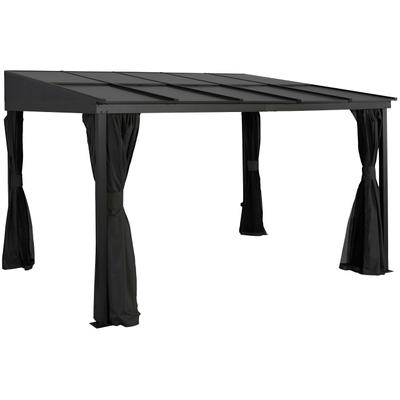 Terrassendach SOJAG "St. Barthelemy 8x12", grau (anthrazit), B:364cm T:248cm, Aluminium, Terrassenüberdachungen