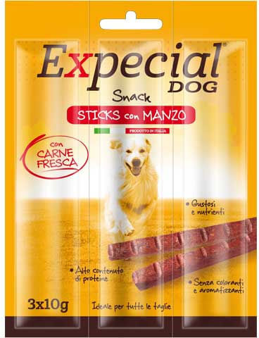 Expecial Dog Snack Sticks 3X10G MANZO