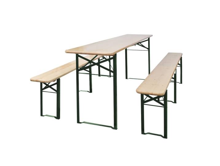 vidaXL Biertisch mit 2 Bänken Klappbar 220 cm Tannenholz