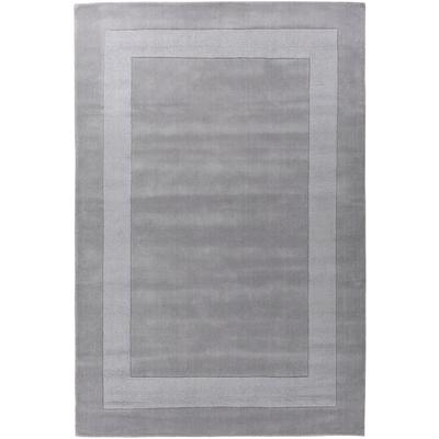 Wollteppich THEKO "USEDOM 8301", grau, B:190cm H:11mm L:290cm, Wolle, Teppiche, Uni Farben, reine Wolle, handgetuftet, mit Bordüre