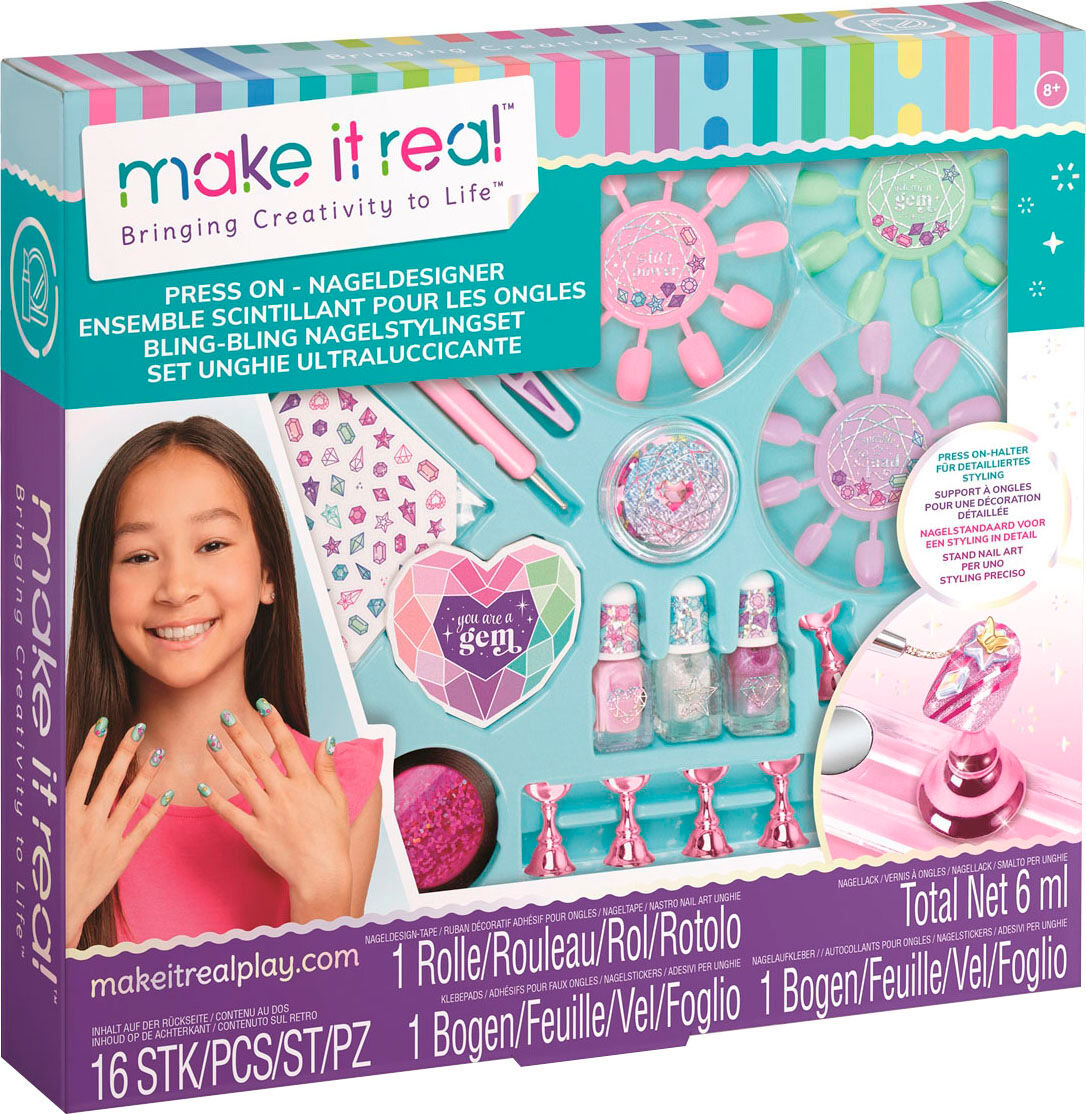 Kreativset MAKE IT REAL "Press-on Nageldesigner", bunt, Kreativsets, Kinder, Kreativset