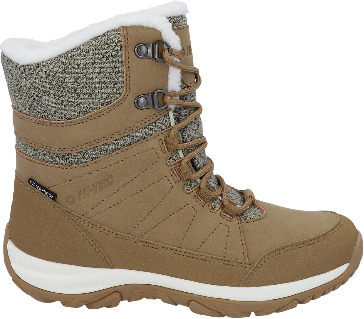 Winterstiefel HI-TEC "RIVA MID WP", Damen, Gr. 37, Warmfutter, braun (natural, overland), Synthetik, Textil, mehrfarbig, Schuhe Winterstiefel, Winterstiefel, Snowboots, Winterschuhe, wasserdicht & gefüttert natural, overland 37, Warmfutter