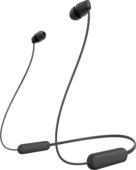 Auriculares inalámbricos - Sony WI-C100B, Micrófono, 25 horas de batería, Asistentes voz, Bluetooth, Negro