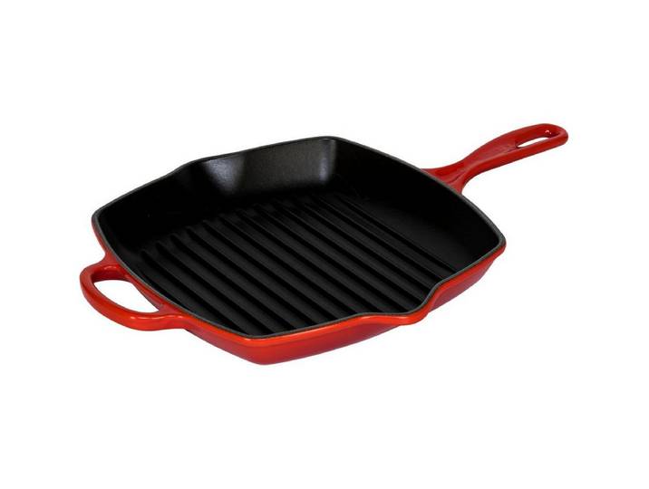 LE CREUSET Auflaufform Grillpfanne Gusseisen Quad. 26 cm, Gusseisen / Keramik