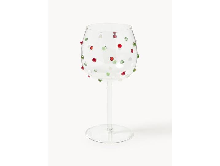 Mondgeblazen witte wijnglazen Perli van borosilicaatglas, 4-delig