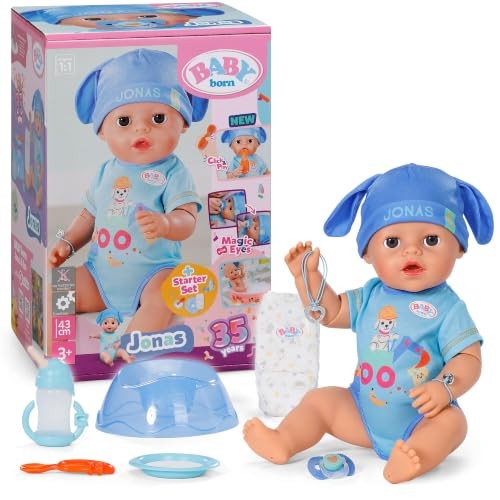 BABY born Jonas Click & Play pop met 10 functies, 43 cm, Meerkleurig