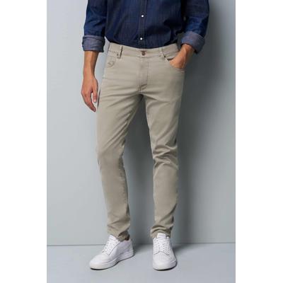 5-Pocket-Jeans MEYER "Jeans", Herren, Gr. 42, Länge 34, beige, 75% Baumwolle, 21% Lyocell, 4% Elasthan, unifarben, slim fit lang, Jeans 5-Pocket-Jeans, M5 Serie, schlanke Passform
