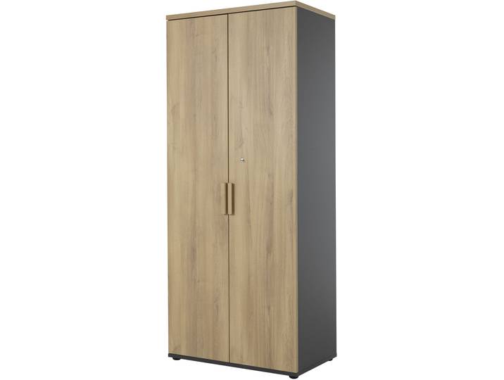 Kleiderschrank GAMI ITALIC , braun (eiche bocage, anthrazit), B:80cm H:187cm T:45cm, Holzwerkstoff, Schränke, Kleiderschrank, ein geräumiger Büroschrank