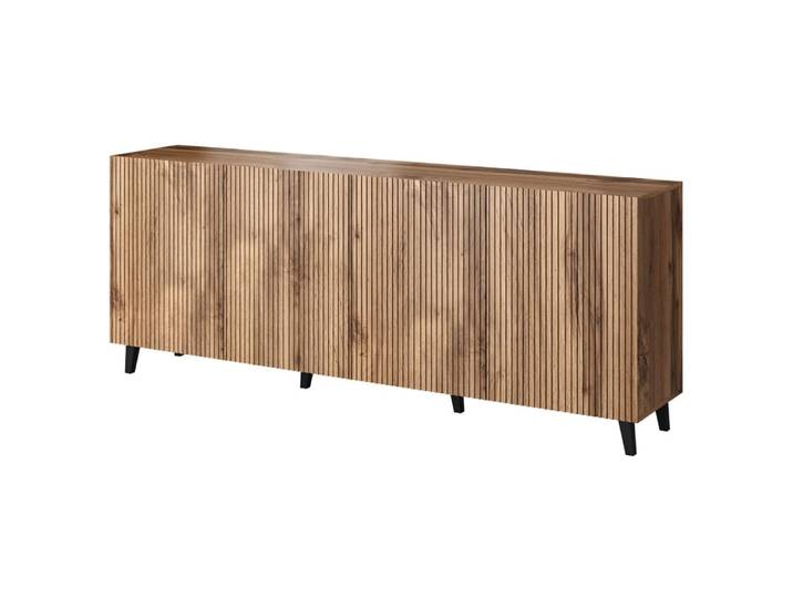 Buffet bas 4 portes effet bois 200 cm marron