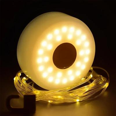 Uplift Treasures 8M LED Camping Lamp Strip Waterproof Retractable Outdoor String Light armygreen Shell warm 2pcs