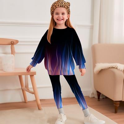 LightInthebox Girls' 3D Graphic Sports Suit Tracksuits Sweatshirt Legging Set Long Sleeve Spring Fall Daily Casual Tights Kids 4-12 Years Crew Neck Outdoor Vacation Sports Tailored Fit
