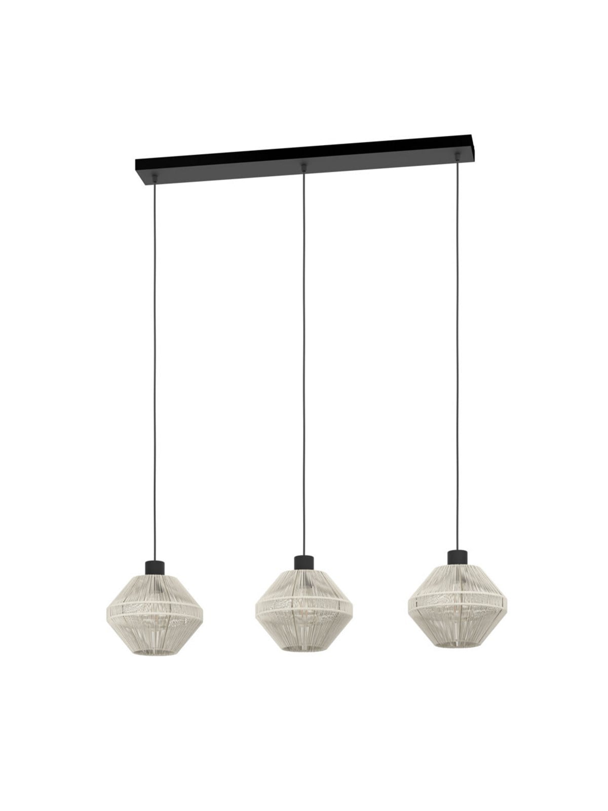 EGLO MIDSUMER LANGER TISCH L920 3XE27 SCHWARZ/CREME