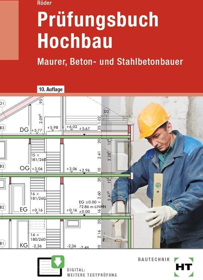 Lutz Röder - Prüfungsbuch Hochbau: Maurer, Beton- und Stahlbetonbauer - Preis vom 04.10.2026 03:51:26 h