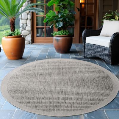 Outdoorteppich AYYILDIZ TEPPICHE "GIZA 1410, auch als Läufer und Rund", grau, H:3mm Ø:200cm, Polypropylen, Teppiche, Outdoorteppich, Läufer, In- und Outdoor, Wetterfest, Wasserabweisend, robust