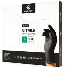 Einweghandschuhe für Lebensmittelbereiche, Medizin, Kosmetik und Haushalt Schwarz 100 Stück