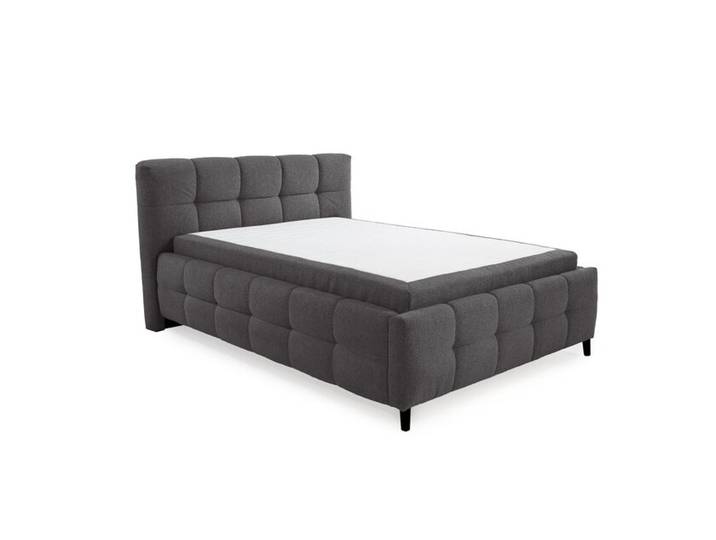 Bettgestell LUCY Textil 225 x 170 x 59 cm Bubble Optik Anthrazit