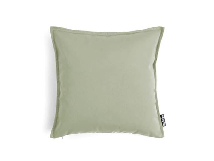 mokebo Outdoor Kissen ‘Die Auszeit’, (45x45cm) Sofakissen oder Kissen für Balkon, Terasse oder Garten, Dekokissen Bezug aus feinem Outdoorstoff in Lindgrün