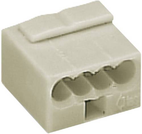 WAGO Dosenklemme starr: -0.8mm² Polzahl: 4 Lichtgrau