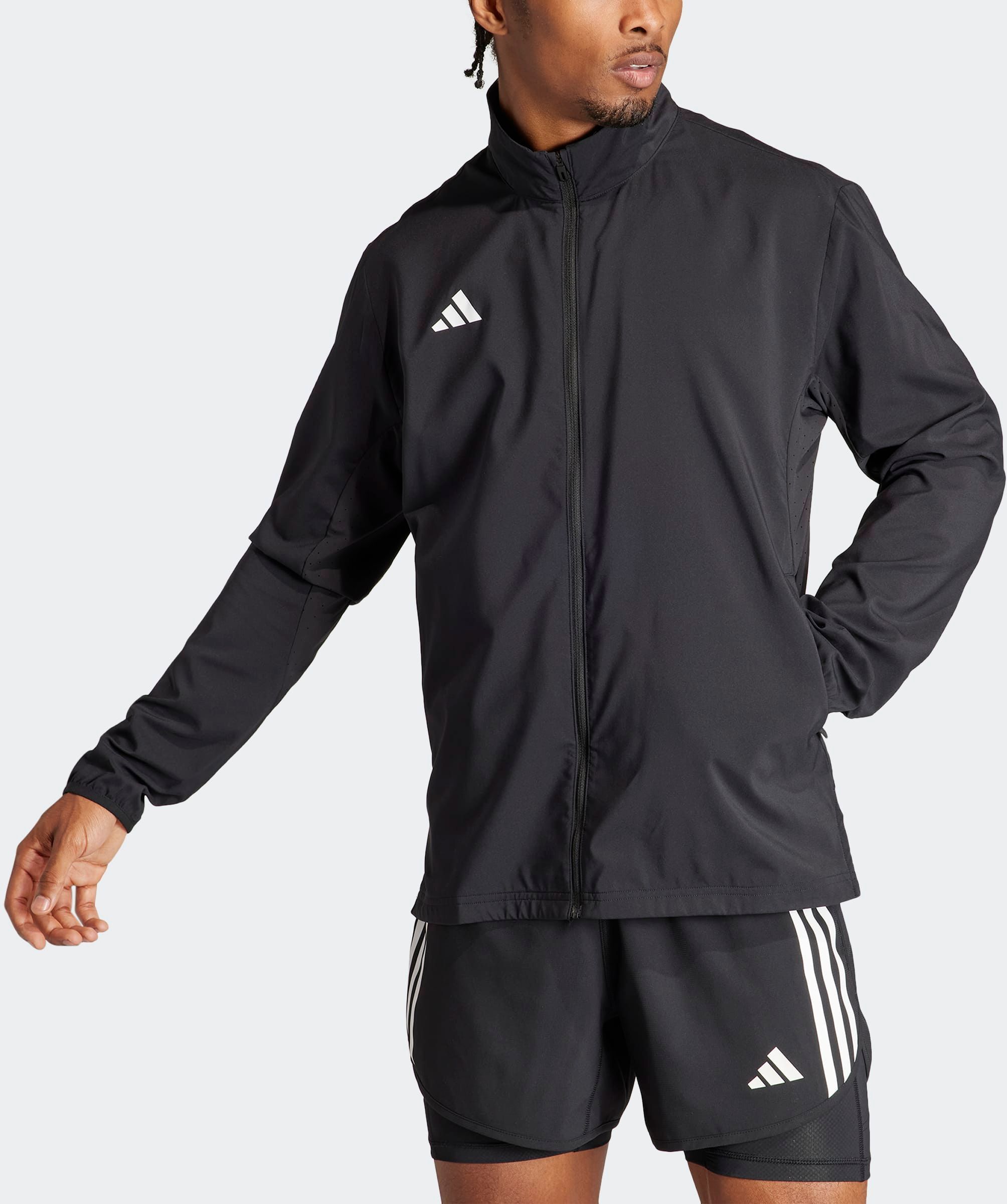 Laufjacke ADIDAS PERFORMANCE "ADIZERO ESSENTIALS", Herren, Gr. S, schwarz, Obermaterial: 100% Polyester, Jacken Laufjacke schwarz S