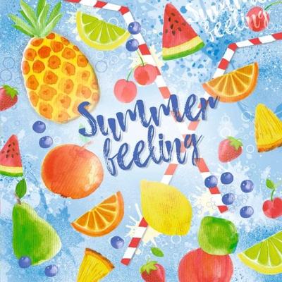 Papstar 200 Servietten, 3-lagig 1/4-Falz 33 cm x 33 cm `Summerfeelings`