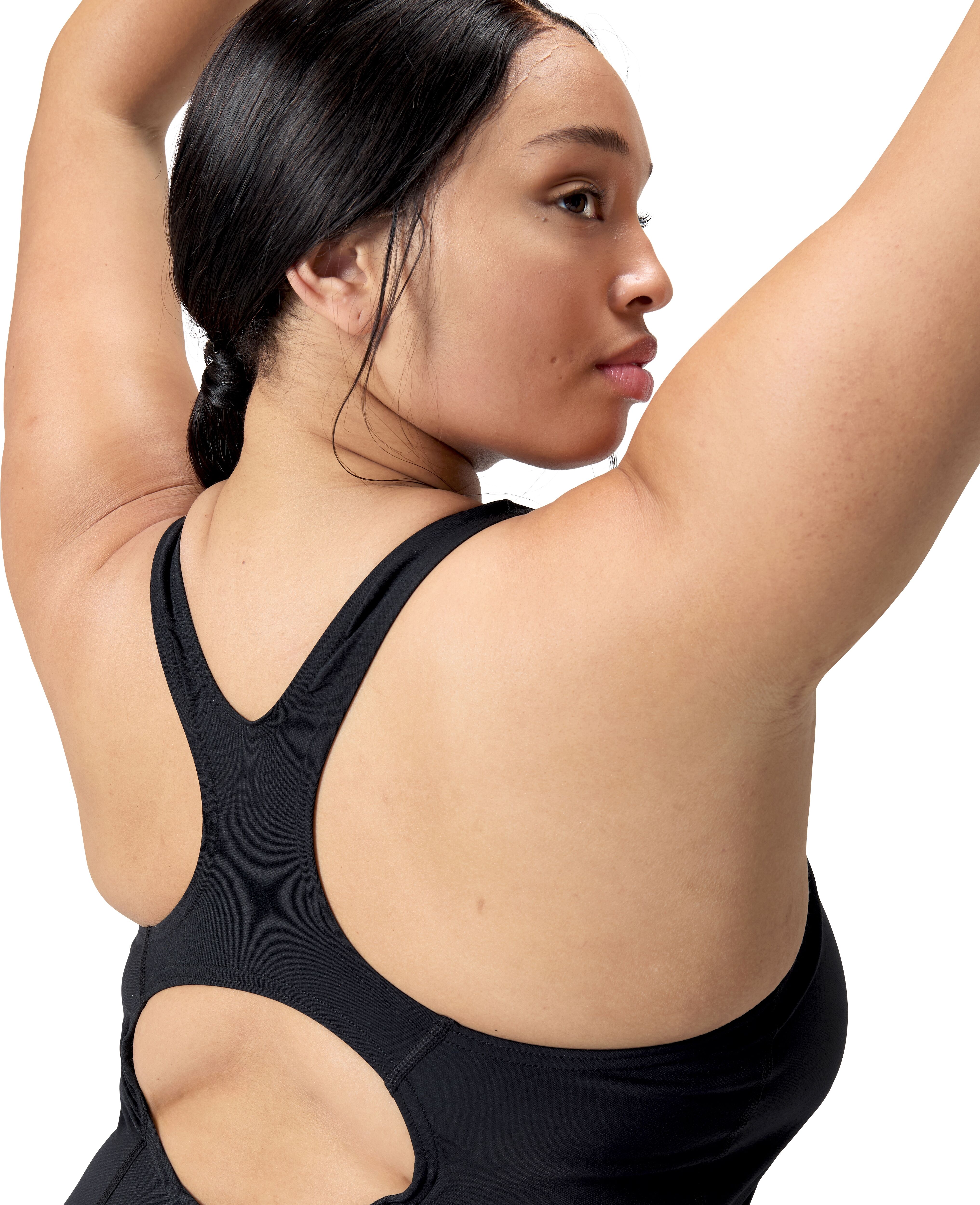 Badeanzug SPEEDO "Womens Endurance+ Medalist (+)", Damen, Gr. 44, N-Gr, schwarz, Obermaterial: 100% Polyester, Badeanzüge Badeanzug, mit Medalist-Design, schnelltrocknend, chlorbeständig schwarz 44, N-Gr