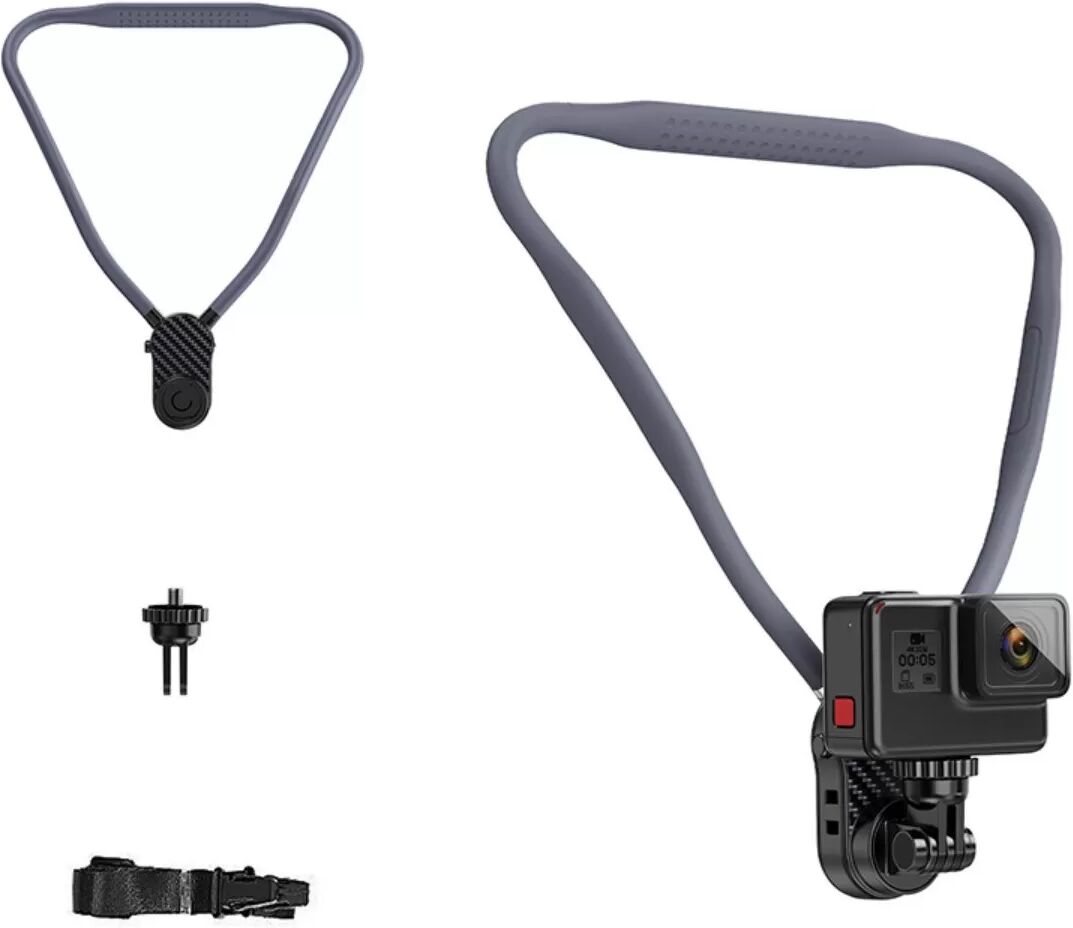INF Nackenhalterung für Action-Kamera — Leichter 360° verstellbarer POV-Halter für stabile freihändige VLOG-Aufnahmen,