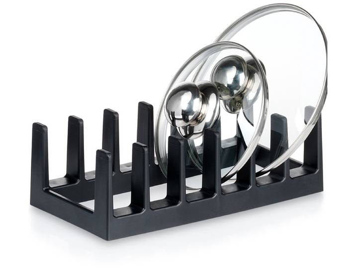 Borden en Dekselhouder Zwart 28x15x9 cm - Bordenhouder - Bordenstandaard - Dekselstandaard - Potdekselhouder