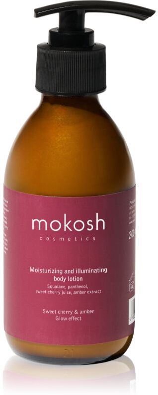 Mokosh Sweet Cherry & Amber lait corporel illuminateur pour un effet naturel 200 ml
