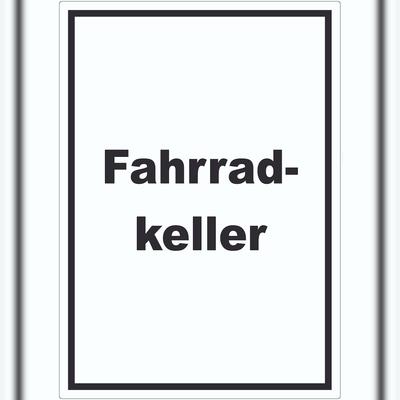 HB-Druck Fahrradkeller Aufkleber mit Text Rad Bike hochkant A7 (74x105mm)