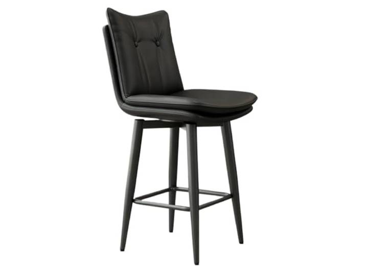 VNCdfhETs Barstuhl Drehbare Barhocker Aus Eisen for Den Heimgebrauch Mit Fußstützen Und Rückenlehnen Barhocker(Black)