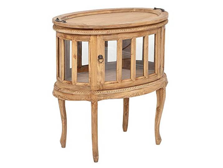 Teeschrank Barschrank CORUNA Mahagoni Antique Natural Beistelltisch Vintage