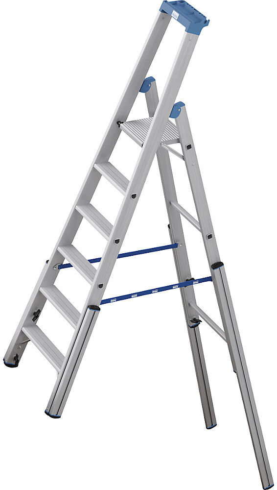 Treppen-Stufenstehleiter, mit Niveauausgleich, einseitig begehbar, 6 Stufen KRAUSE