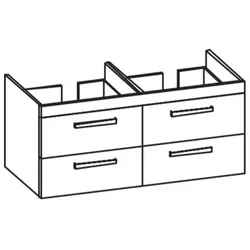 Artiqua 411 Waschtischunterschrank für ME by Starck 233613 Eiche Weiß quer NB, 411-WU4L-D57-7186-440 411-WU4L-D57-7186-440