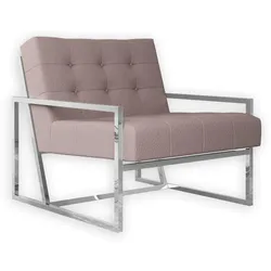LOUNGESESSEL Duban Rosa Bouclé-Stoff