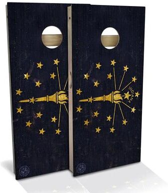 Skip's Garage Indiana Flag Outdoor Cornhole Board Set