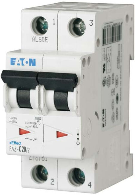 Eaton Disjoncteur C 6A, 2p FAZ-C6/2 (278754)