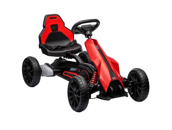 Homcom Kinder-Elektro-Gokart Kunststoff Metall Rot, 58x58.5x100 cm, unisex, Freizeit & Co, Gartenspielzeug, Kinder-Elektrofahrzeuge
