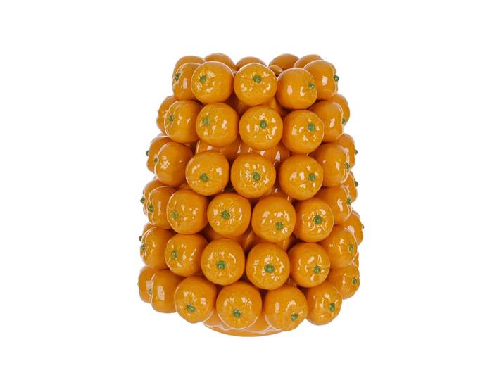 Ambia Home Vase, Orange, Keramik, rund, 27.5 cm, auch für frische Blumen geeignet, Dekoration, Vasen, Keramikvasen