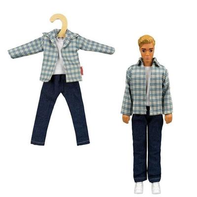 Time2Shine Kariertes Hemd mt Jeans für Modepuppen der Größe 29 cm