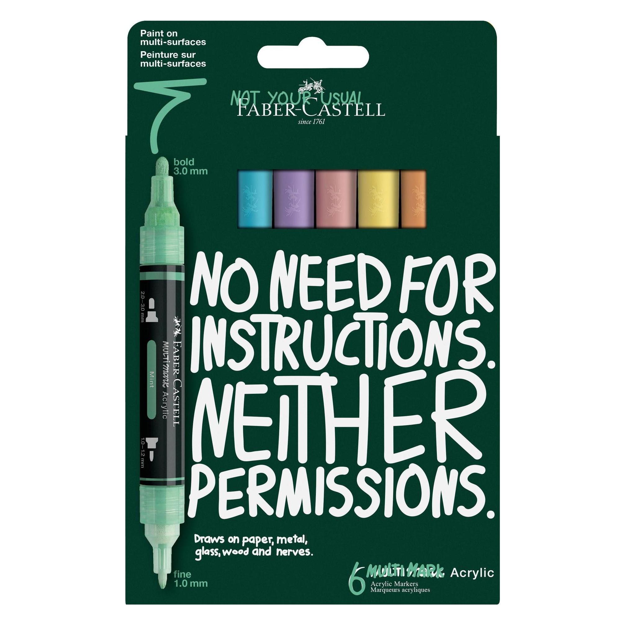 Faber-Castell Multimark Acrylic Marker. sortiert. 6er Etui Pastell Colours (6x) (186005)