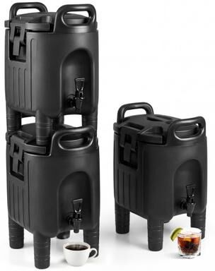 Costway 2.6 Gal Insulated Beverage Dispensers Set of 3 with Handles-Black