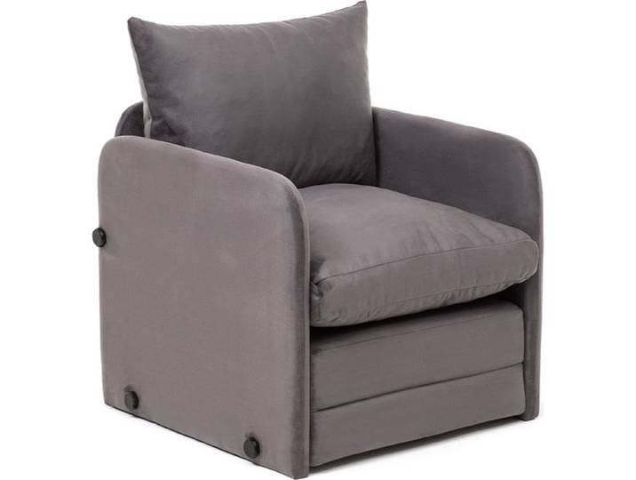 Fauteuil convertible en tissu gris