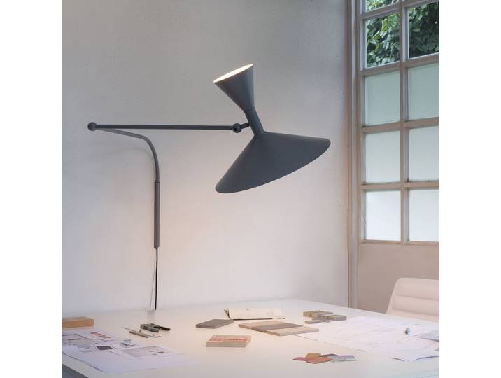 Lampe de Marseille Wandleuchte, grau matt - Nemo Nemo Lighting - Wohnzimmer - Metall - Mehrflammig