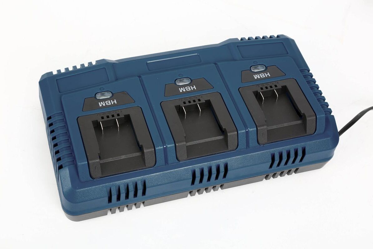 Chargeur de batterie HBM 3-en-1 3 x 20 V 2, 4 et 5 Ah