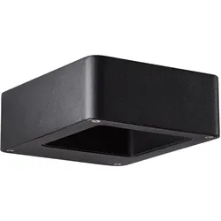 Brilliant Golda LED Außenwandleuchte - schwarz, 7W integriert, 660 Lumen, warmweiß (3000K), IP54 spritzwassergeschützt, Up- & Downlight, 14,5x12x4,5 cm, inkl. Montagematerial