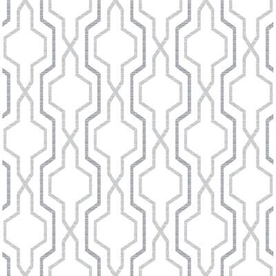 A-Street Prints Rion Grey Trellis Wallpaper