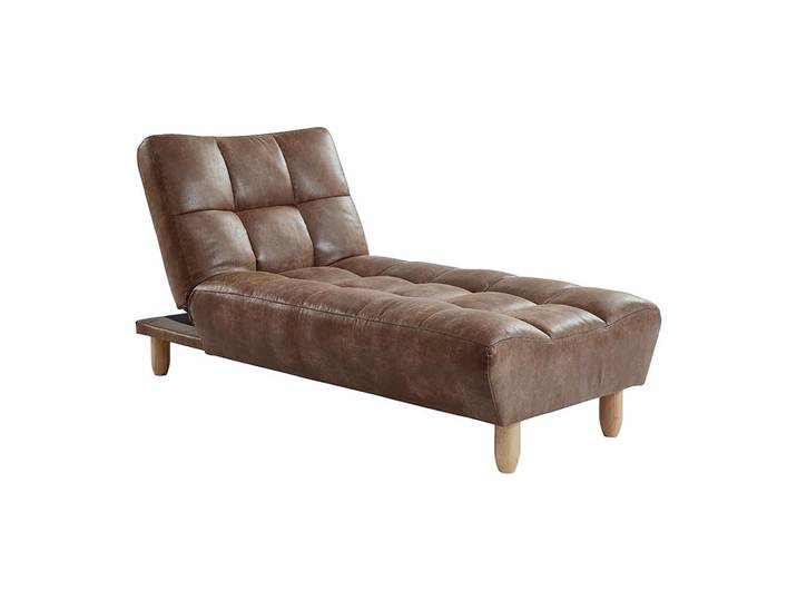 Vente-Unique Recamiere mit Schlaffunktion - 1 Person - stoff - braun Esteban, Braun, Holz, Uni, 84x87x165 cm, Wohnzimmer, Sofas & Couches, Sofas, Recamieren