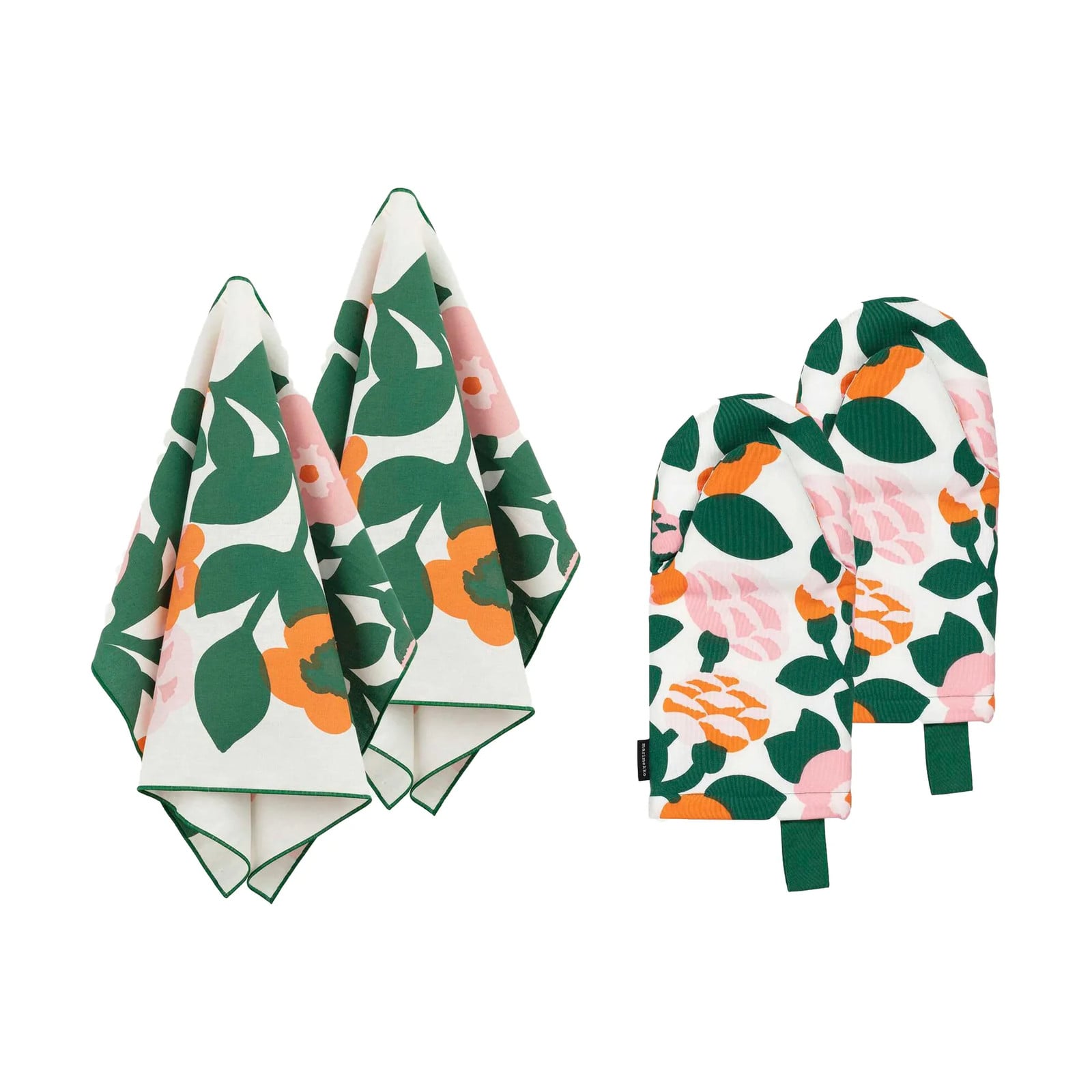 Marimekko Pieni textielset 4-delig Groen-oranje