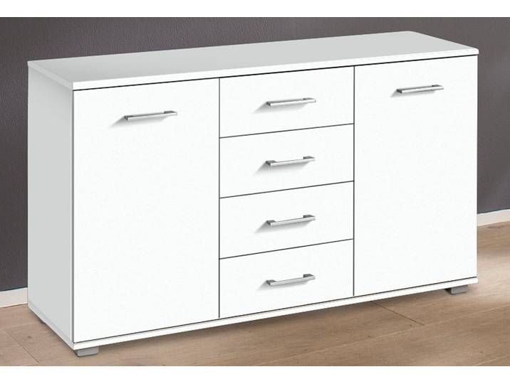 Kombikommode PRIESS, weiß, B:123cm H:70,5cm T:38cm, Holzwerkstoff, Sideboards, Kombikommode